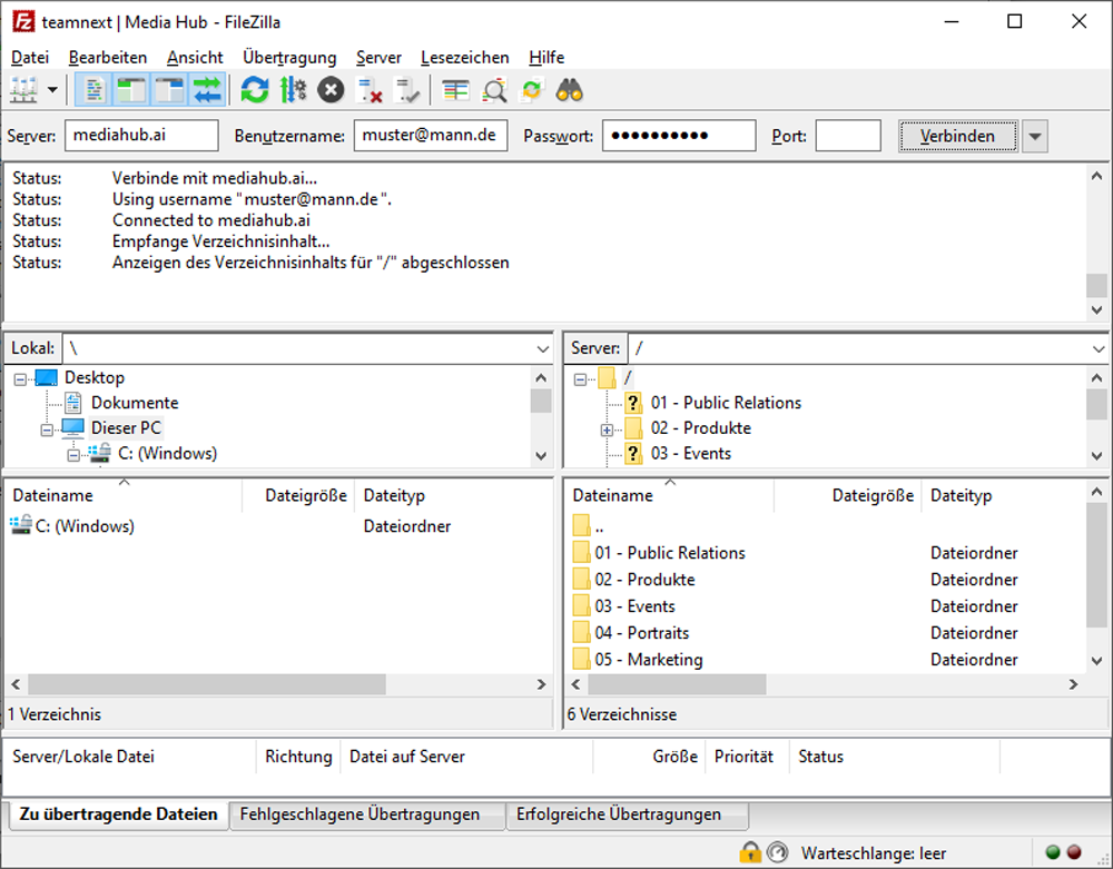 Dateien per SFTP verwalten - mit der professionellen Bildverwaltung von teamnext