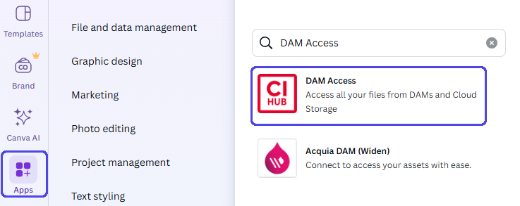 Screenshot 1 Canva - Media Hub Integration - Screenshot 1